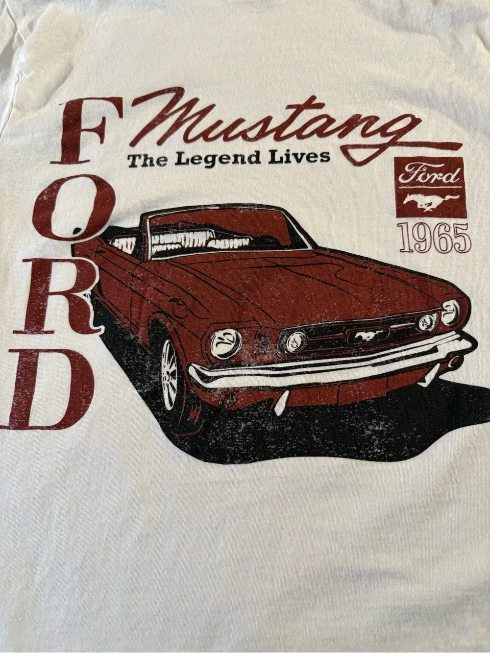 Ford Mustang 1965 Graphic T-Shirt White XS Classic Car Retro